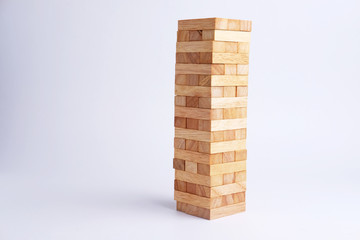Wood block for business teamwork.