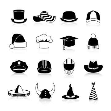 Hats And Caps  Black Icons