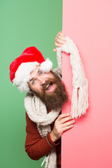 christmas man in santa hat