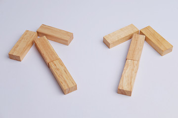 Wooden block for business goal.