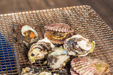 Fresh Oyster and scallop grill