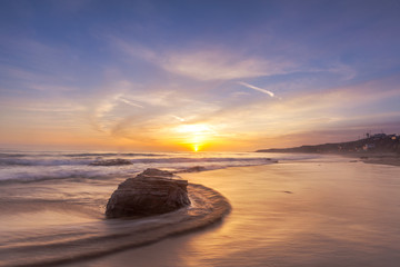 Beautiful sunset at Laguna beach in southern California. © kanonsky
