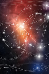 Sacred geometry. Mathematics, nature, and spirituality in Space. The formula of nature. There is no beginning and no end of the Universe, and no beginning and no end of the Life and the Bliss.