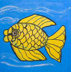 Golden fish, painting