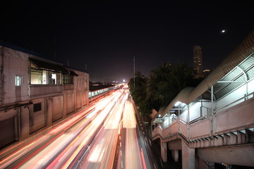 Traffic at night in Manila