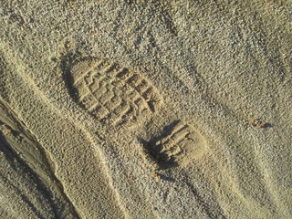 Fototapeta na wymiar Schuhabdruck im Sand