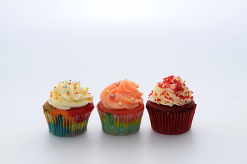 Cupcakes on white background