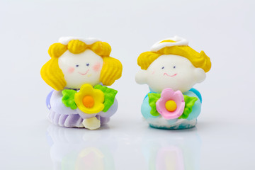 The doll lovers on a white background.