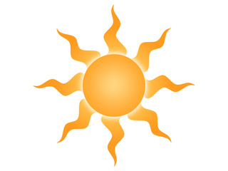 Symbol of the sun on a white background