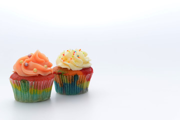 Cupcakes on white background