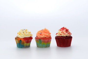 Cupcakes on white background