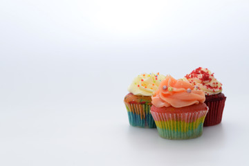 Cupcakes on white background