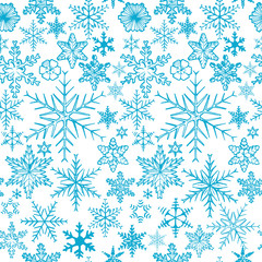 snowflakes on blue background