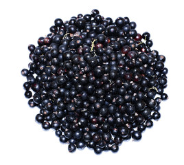 Many ripe black currant berries isolated