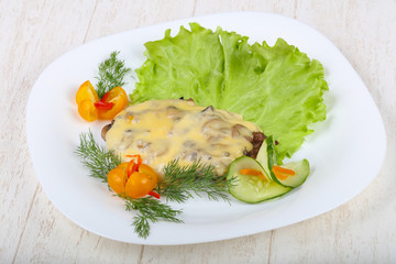 Pork with cheese and mushroom