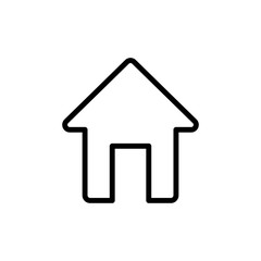 thin line home, house icon on white background