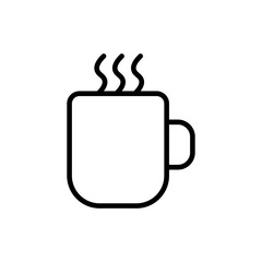 thin line hot cup icon on white background