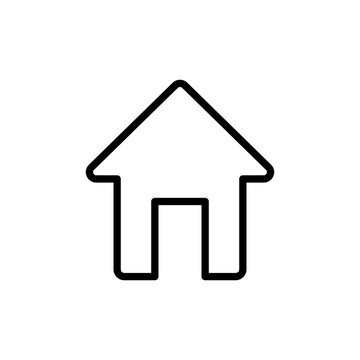 thin line home, house icon on white background