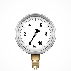 Manometer, Pressure gauge, vector, isolated on white