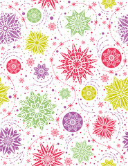 Christmas seamless pattern background with snowflakes and stars,