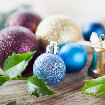 Blue frozen silver Christmas decorations