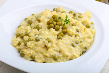 Risotto with green peas