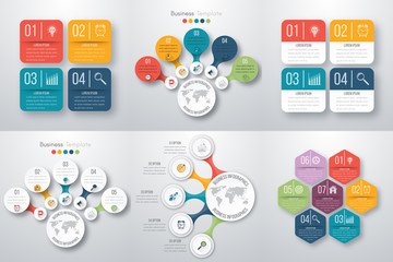 Set with infographics