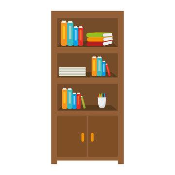 books on shelf isolated icon vector illustration design