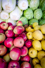 Fruits and vegetables at a farmers market