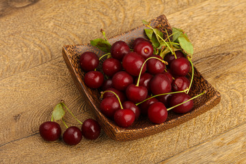 Cherry berries in the bowl