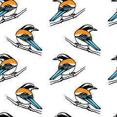 Birds seamless pattern