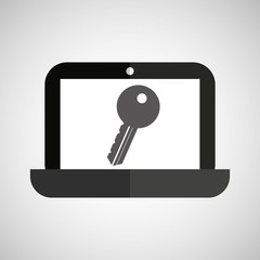 laptop password secure key icon vector illustration eps 10