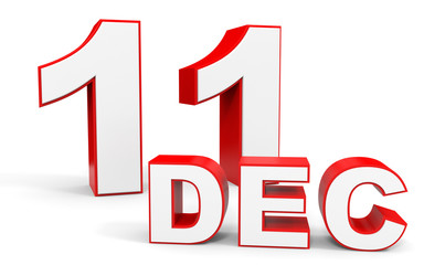 December 11. 3d text on white background.