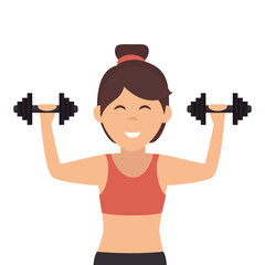 Fototapeta na wymiar woman exercising in gym vector illustration design