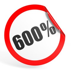 Discount 600 percent off. 3D illustration.