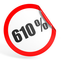 Discount 610 percent off. 3D illustration.
