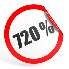 Discount 720 percent off. 3D illustration.