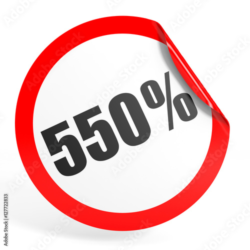 Discount 550 percent off. 3D illustration.