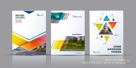 Fototapeta premium Business vector set. Brochure template layout, cover design annu