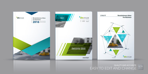 Business vector set. Brochure template layout, cover design annu