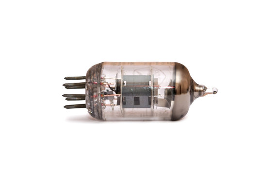 Vacuum tubes isolated on the white background, radio valves.