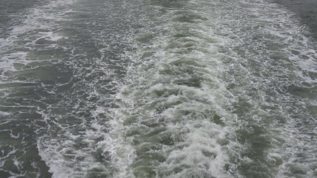 Waves in the wake of a ferry across New York Harbor