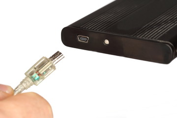externe Festplatte mit Stecker