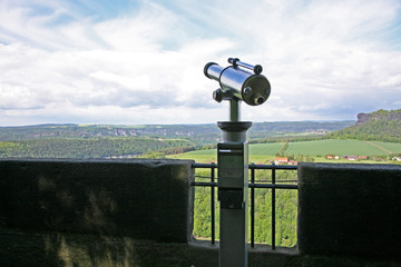 Teleskop-Landschaft Sächsische Schweiz