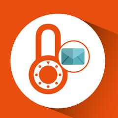 envelope message email padlock security icon graphic vector illustration eps 10