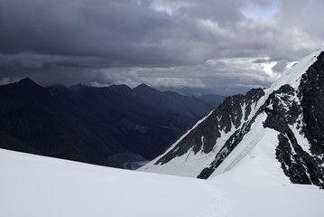 High altitude glacier in Altai Mountains, Siberia, Russian Federation