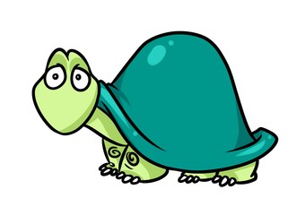 Green Turtle cartoon illustration isolated image animal character 