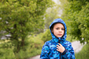 Child in rain