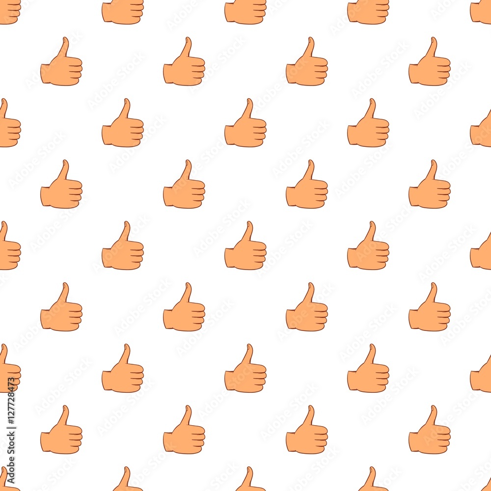 Poster gesture approval pattern. cartoon illustration of gesture approval vector pattern for web