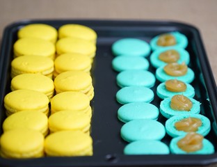 Obraz na płótnie Canvas macarons in a tray